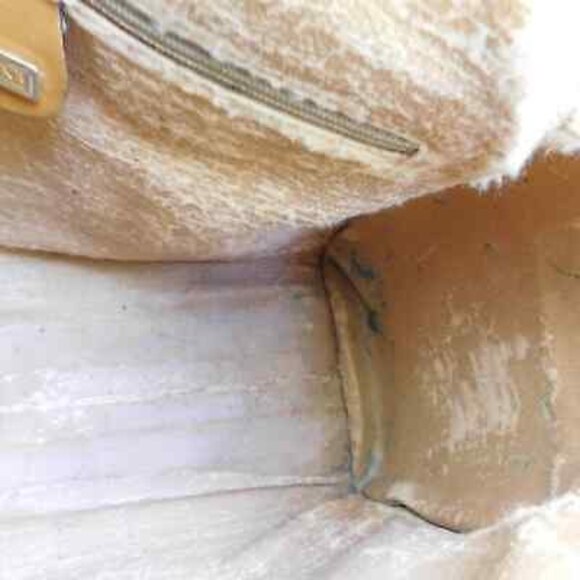 Vintage GUCCI Tan Monogram Canvas Leather Trim Spell-Out Logo Satchel - Picture 11 of 12